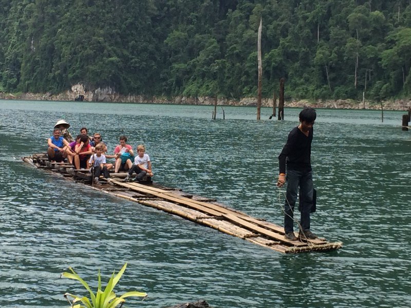 A bamboo raft 