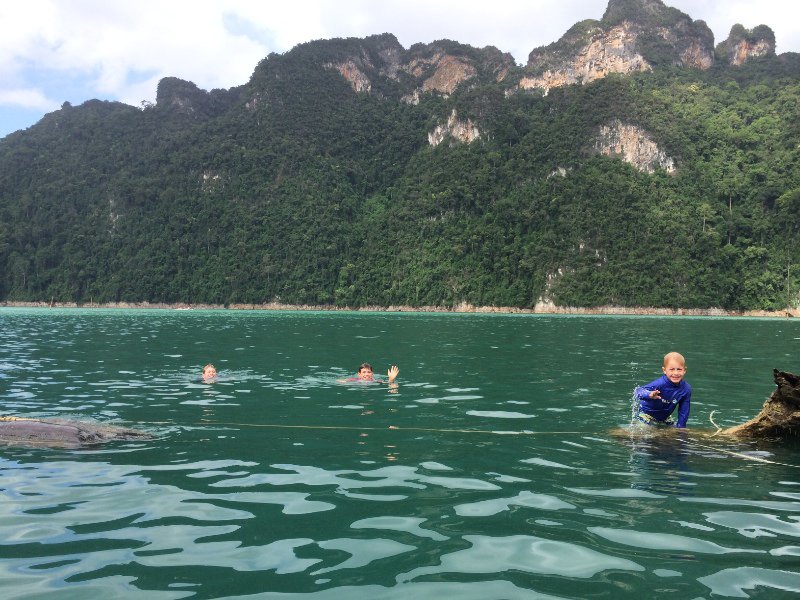 Swimming in Cheow Lan Lake