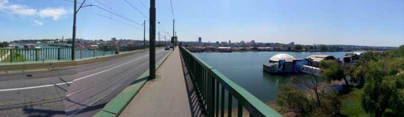 One of the many bridges to Belgrade