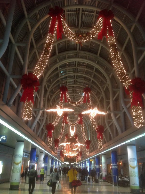 Xmas decorations at O'hare international airport