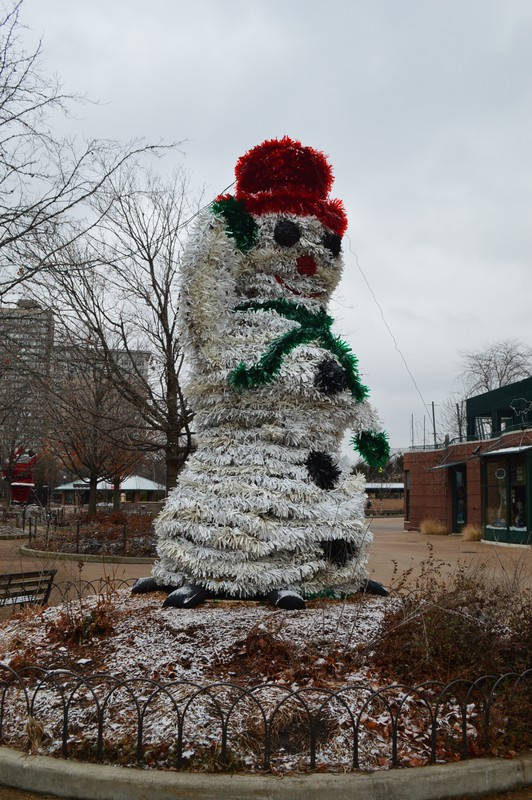 Xmas snowman at the zoo