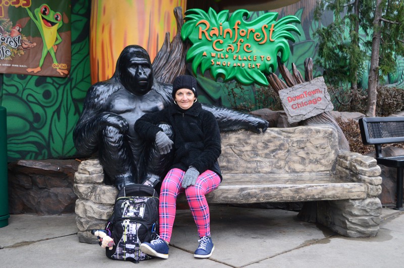 Outside the rainforest Cafe