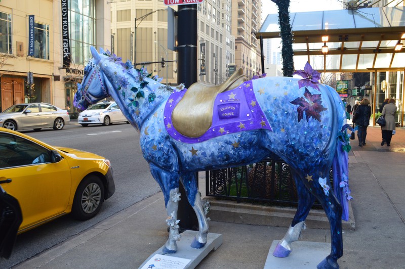 Horse statues are scattered around the city - honouring the Police service