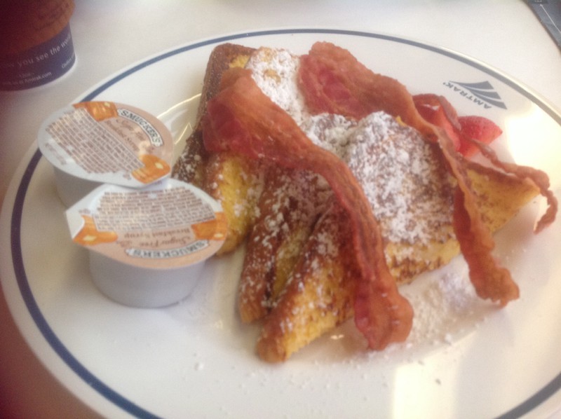 French toast with bacon for breakfast