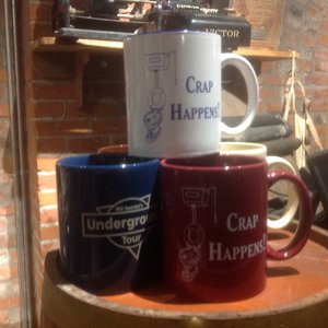 Underground tour souvenir mugs