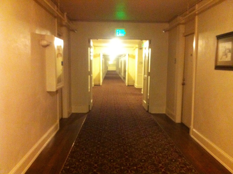 Long corridors of the Mammoth Hotel
