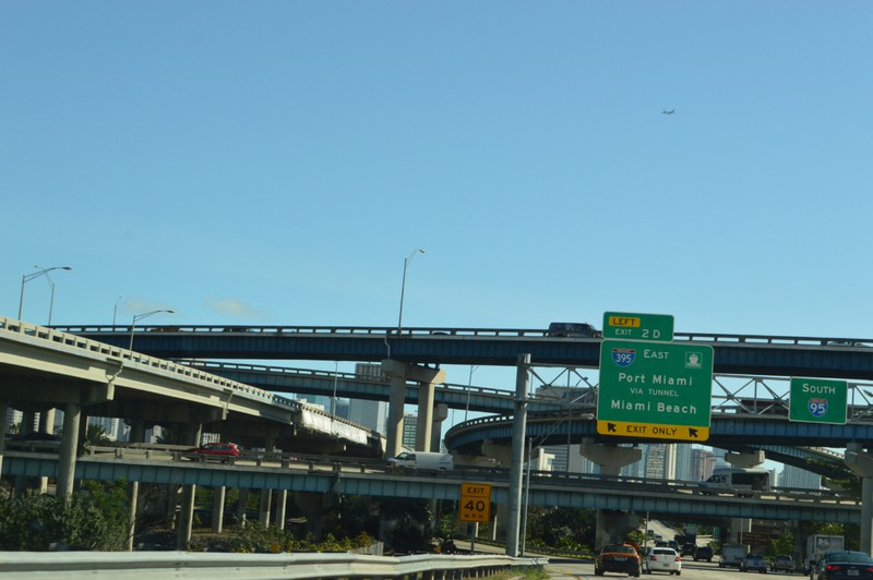 Freeways heading into Miami