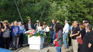 Ceremony for first Jews of Zaglembie murdered by Nazis on Skawkow Bridge 