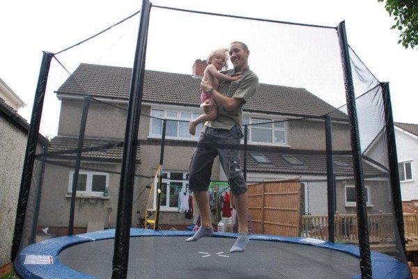 Trampoline build and bounce - Gareth and Nia in Wales