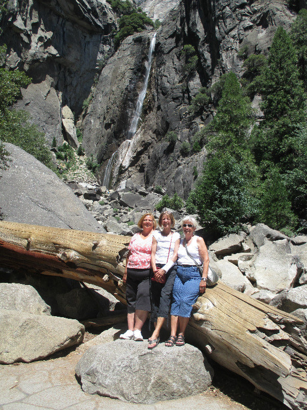 Relaxing at the base of Yosemite Falls