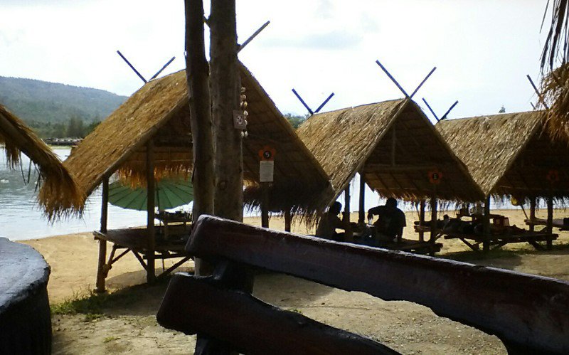 Bamboo huts at the lake