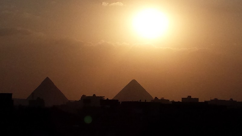 Pyramid at sunset