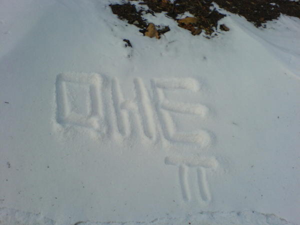 My name in the snow!
