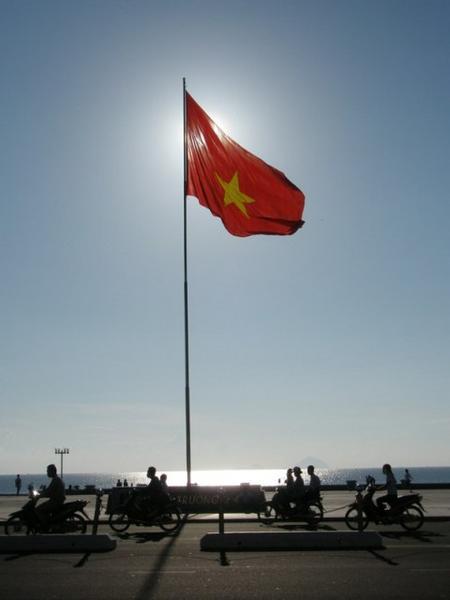 Vietnam's flag at Nha Trang Beach