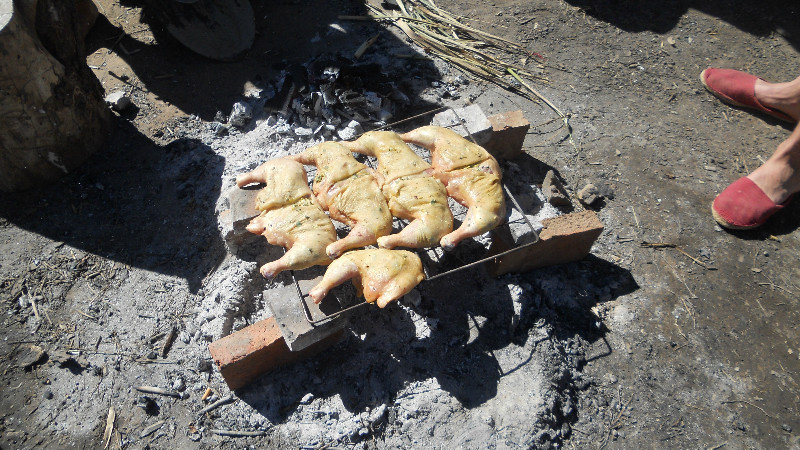 Camping - Preparation du poulet