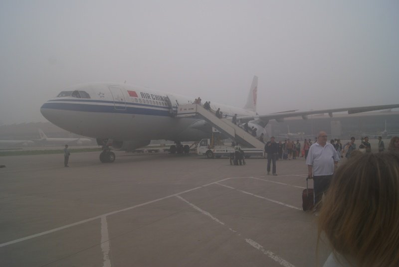 A hazy arrival in China