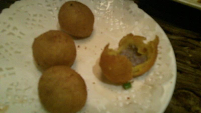 Taro stuffed sweet potato balls
