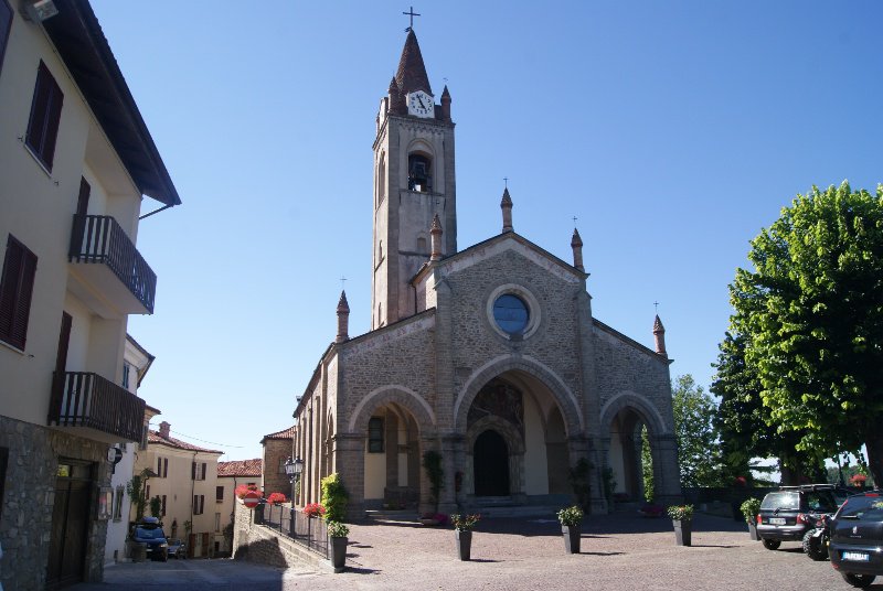 The church on our piazza at Bossolasco