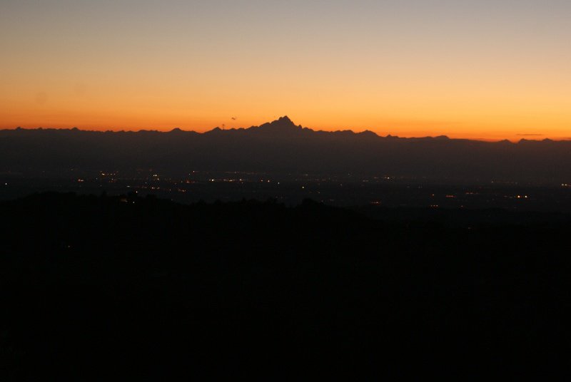 Sunset over the Italian mountains