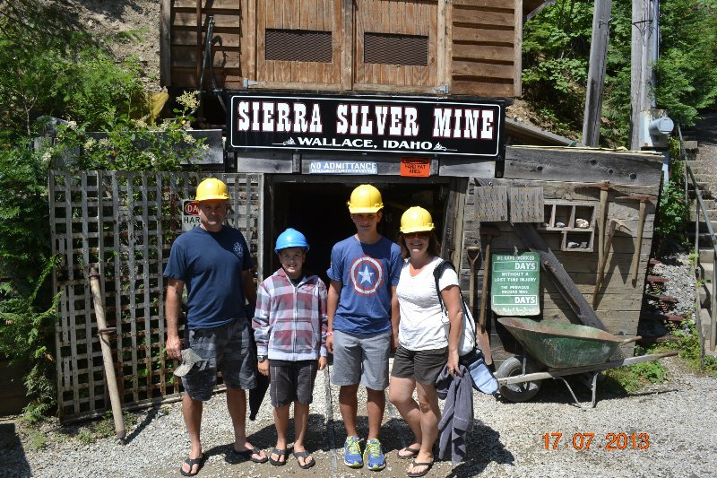Family of miners with our hard hats ;)