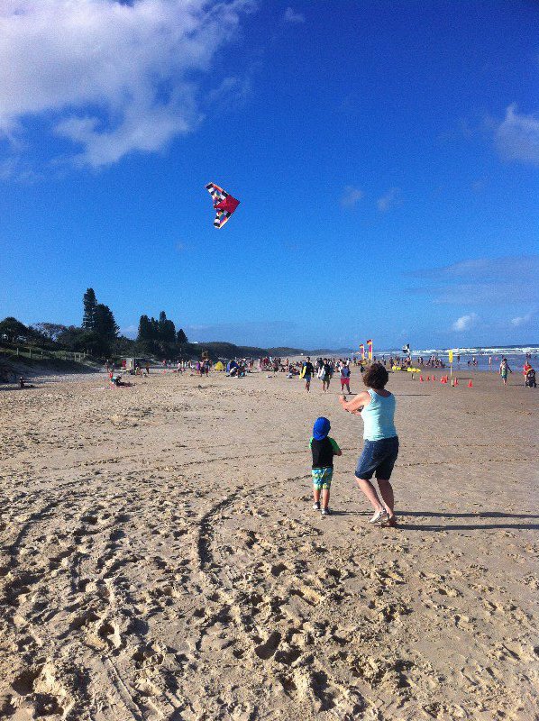 Alfie and Grandma flying his kite