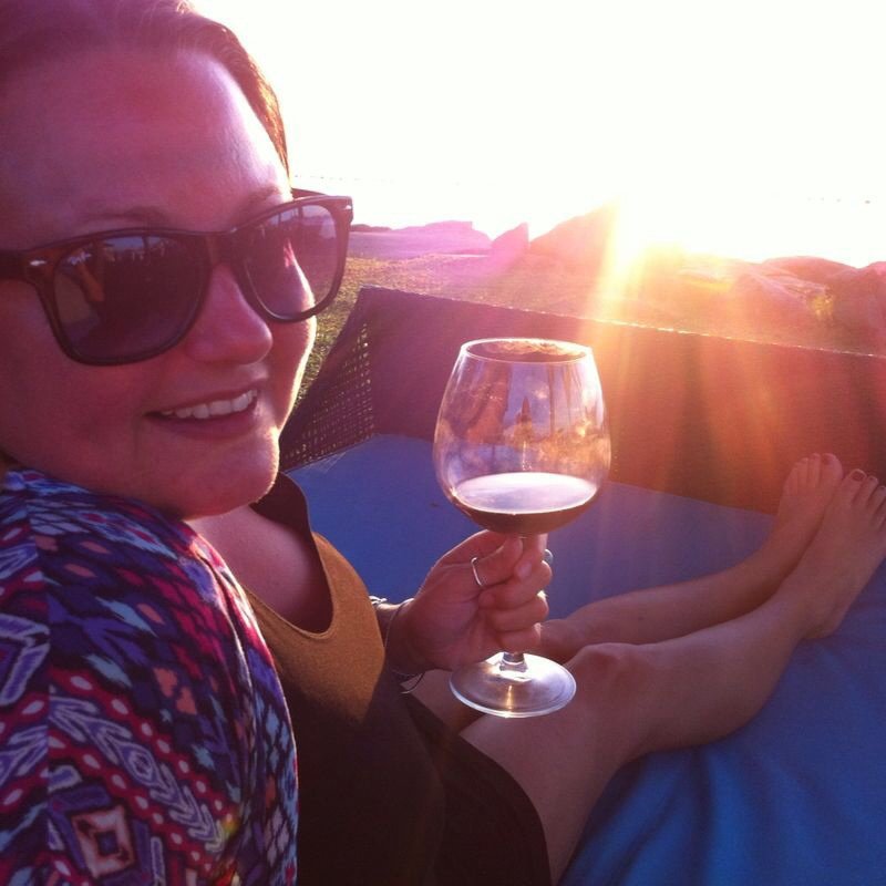 A glass of red watching the sunset