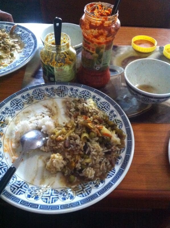 Dahl Baht - Traditional meal of rice, stew, lentils and spicy sauces all mixed together