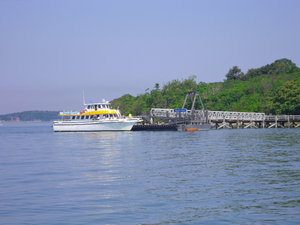 A Harbor Ferry Visits the Island