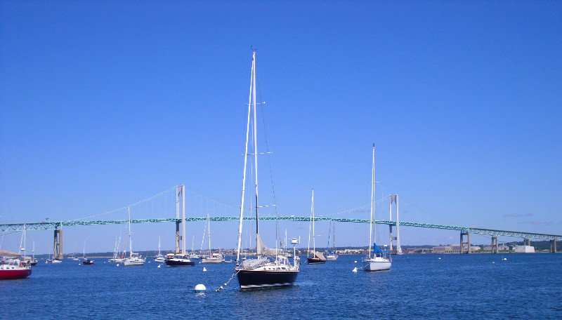 Newport Bridge from our Mooring