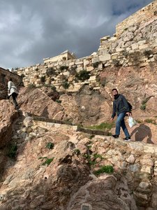 Climbing to Parthenon with Diego.