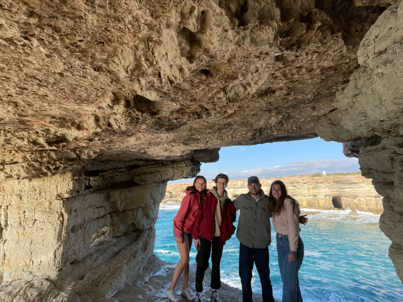Maggie Coby Kalyn and Allegra in Cyprus Sea Cave