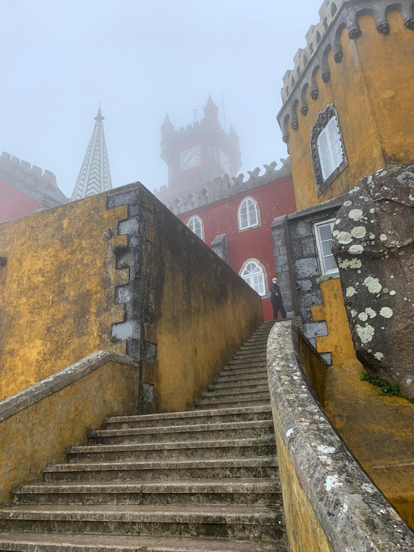 Lisbon yellow castle steps