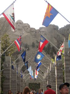 Mount Rushmore flags