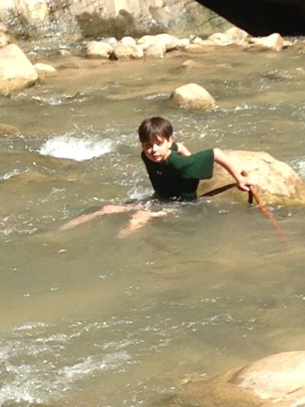 Billy wading in Narrows