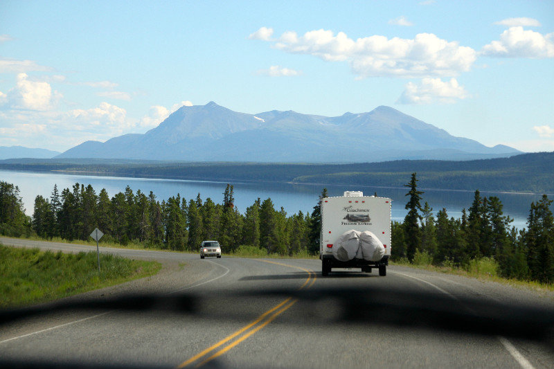 A caravan of two then headed out to Teslin ....