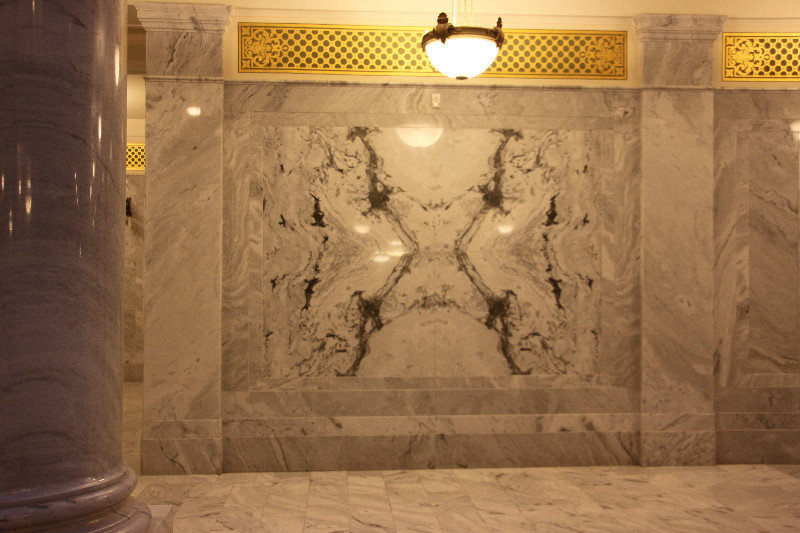 inside, the building is filled with "picture marble"