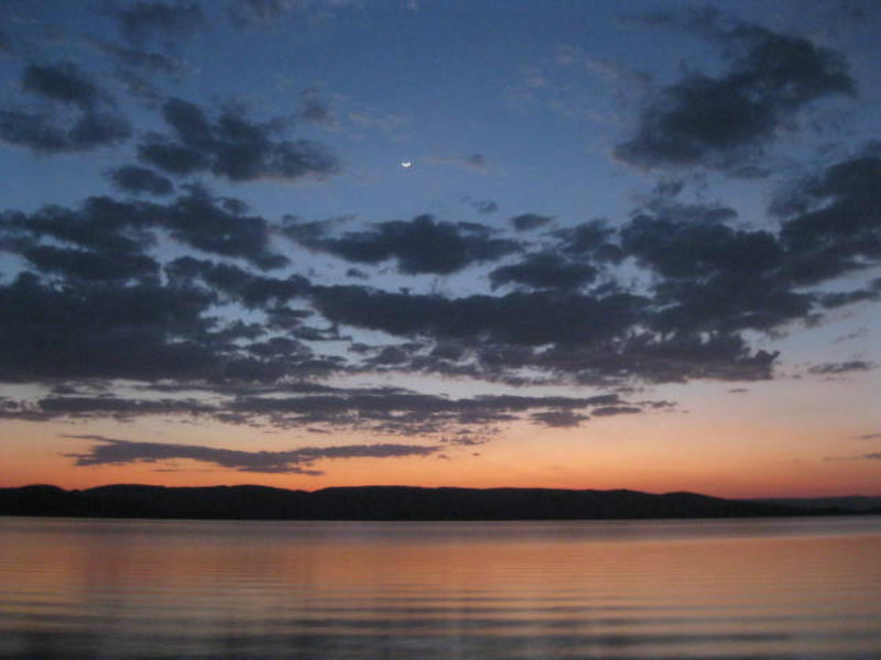 New moon over Lake Argyle
