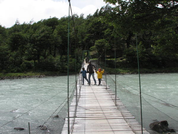 suspension bridge at Grey Lake
