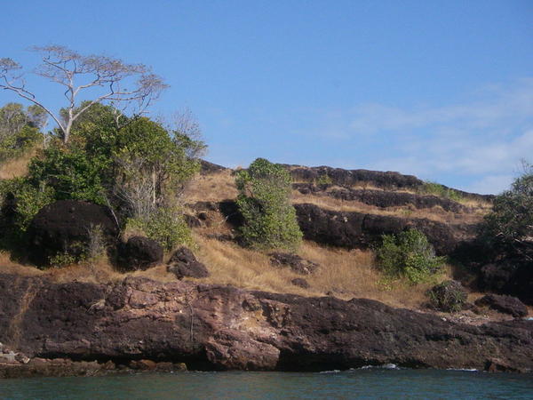 Rocky headland near southern most part of island