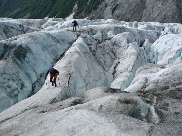 Hikers on the Lituya Glacier