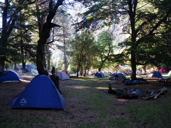 Tent area next to a refugio