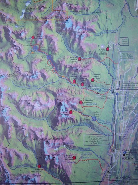 A portion of one of the maps available at Club Andino