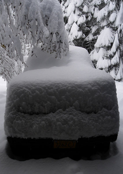 Jeep with snow