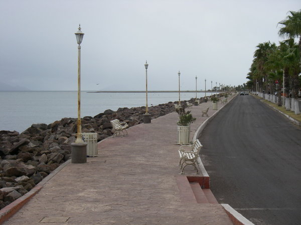 Walkway along town beach