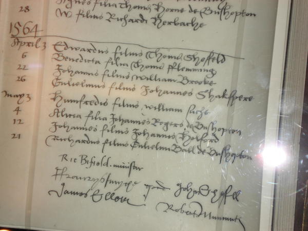 Shakespeare's baptism record