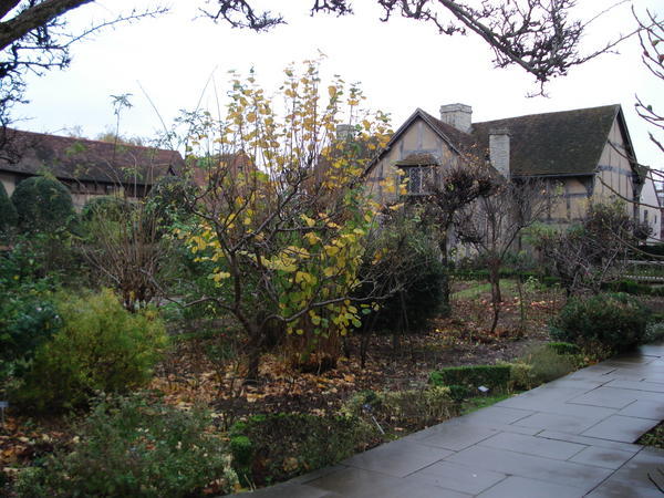 the garden at the house he was born in