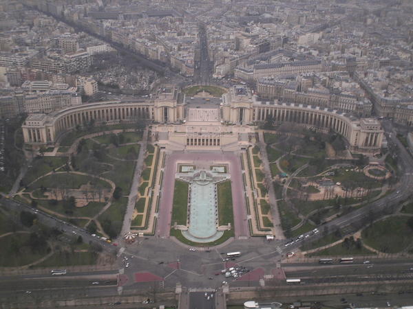 view of Paris from the Eiffel tower