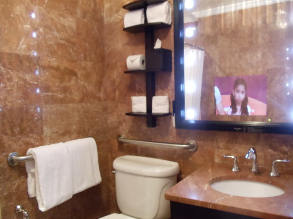 TV inside bathroom mirror