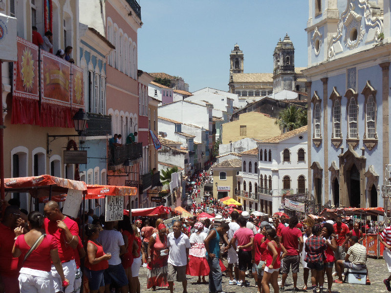 Pelhourinho Square and the Santa Barbara Festival in Salvadoe de Bahia, Brazil
