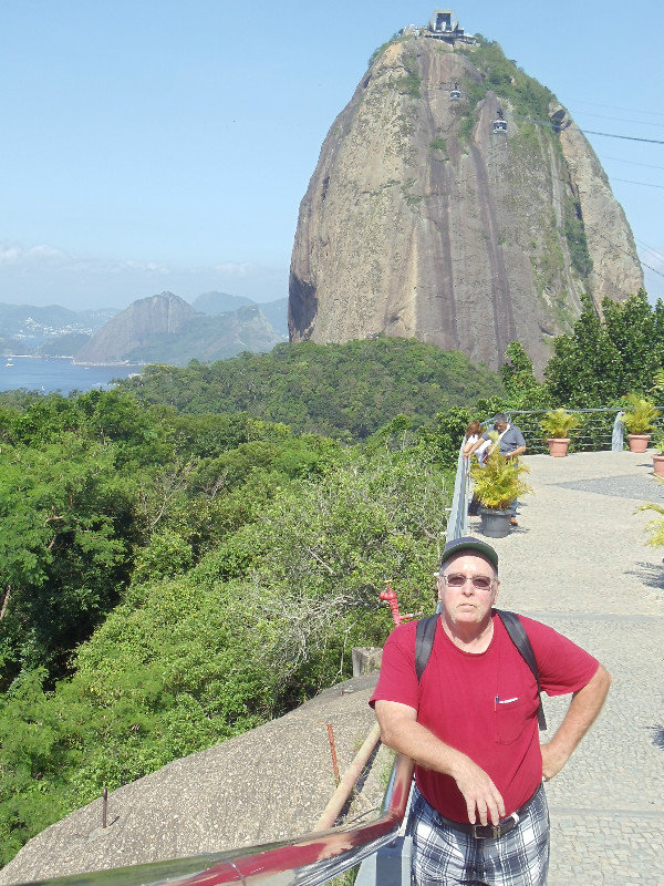 Sugarloaf Cable Car mid-station platform with Billy in Rio de Janeiro, Brazil